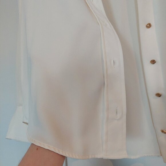Zara XS Cream Colored Women's Button Down Oversize Dress Shirt - Picture 6 of 12
